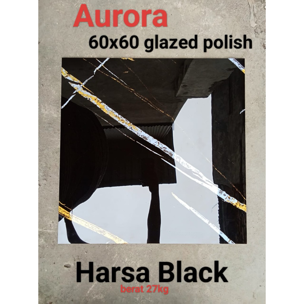 GRANIT AURORA HARSA BLACK 60x60 GLOSSY