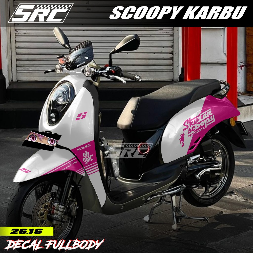 COD Terbaru Sticker Full Body Honda Scoopy Karbu 2010 2011 2012 Sticker Full Body Scoopy Karbu Skute