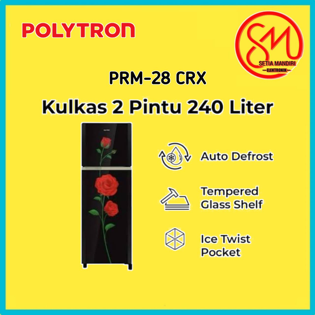 Kulkas 2 Pintu Polytron 190 liter PRM-28CRX