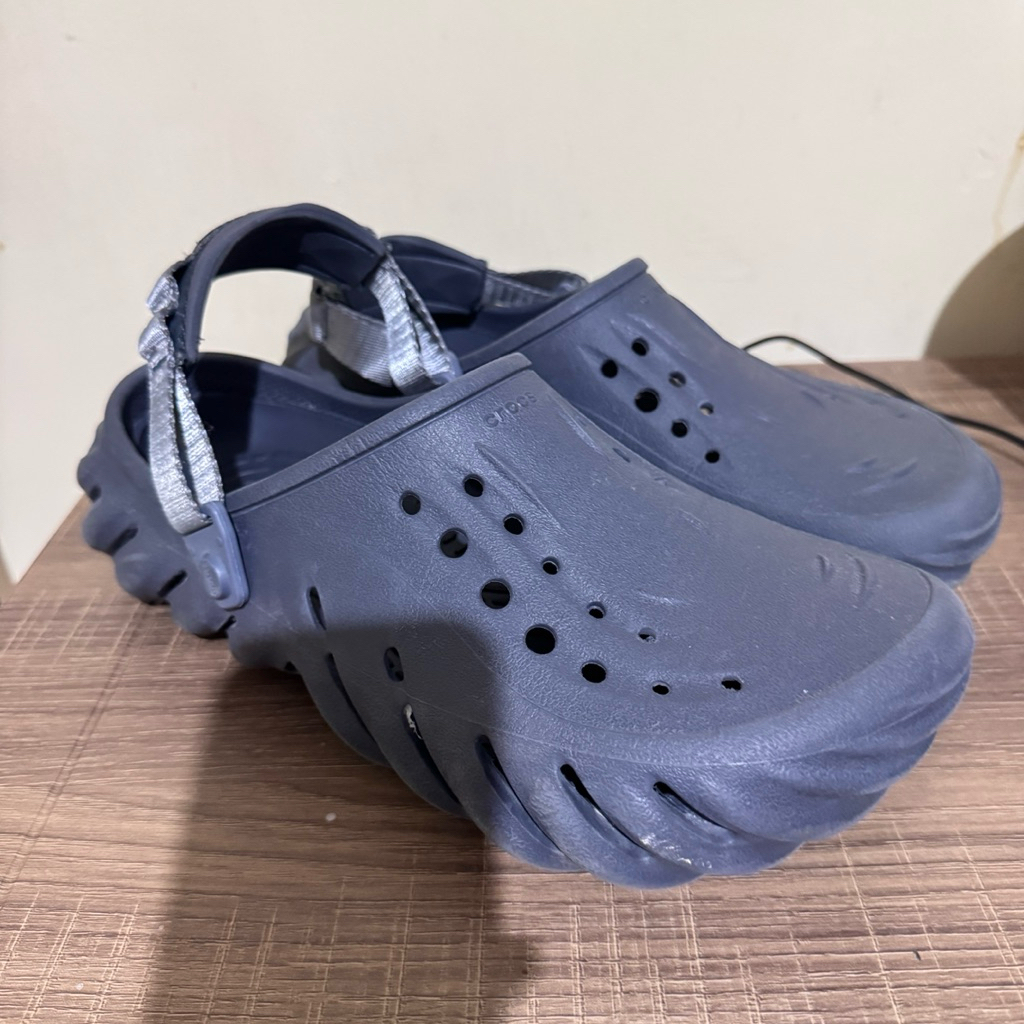 cr*cs uk 45-47 sepatu sandal remaja dewasa pria laki cowok bagus murah unik biru abu bali instant de