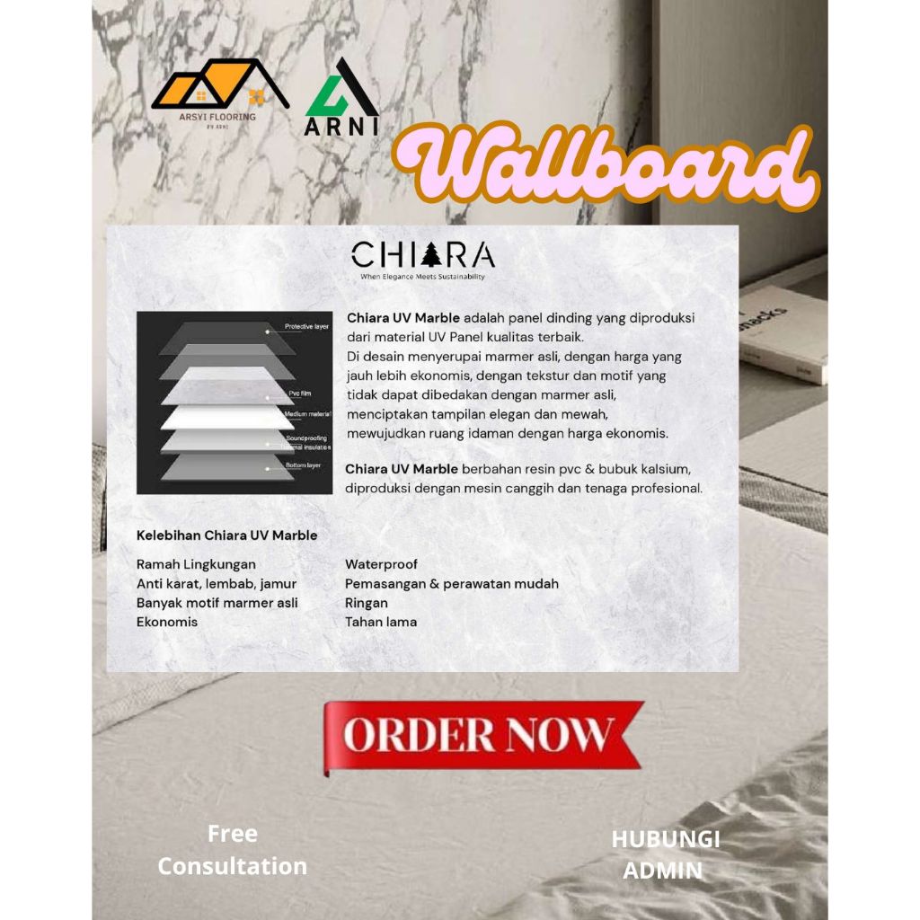 Wallboard Marmer|Dekorasi Dinding Mewah