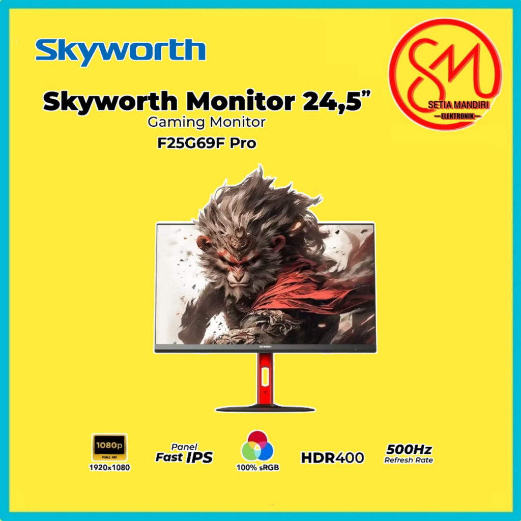 SKYWORTH F25G69F PRO Monitor 24,5 Inch 500HZ IPS 100% sRGB HDR400 24,5"