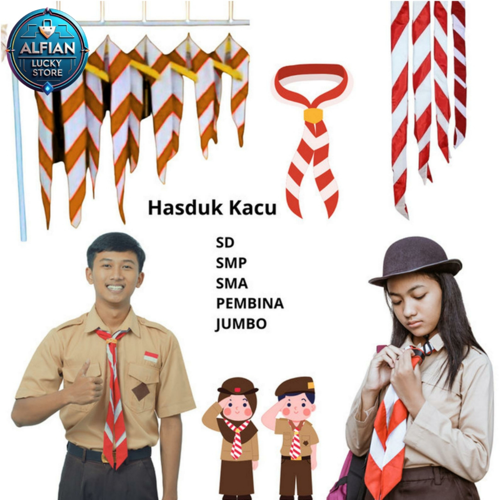 Hasduk Dasi Kacu Pramuka Sekolah SD SMP SMA Pembina | Perlengkapan & Atribut Seragam Pramuka