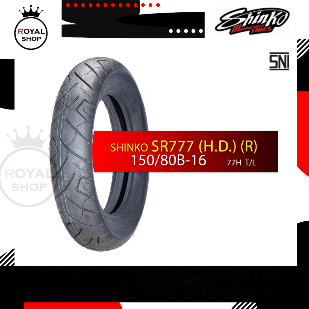 BAN LUAR SHINKO SR777 (R) 150/80-B16 Ring 16 Black