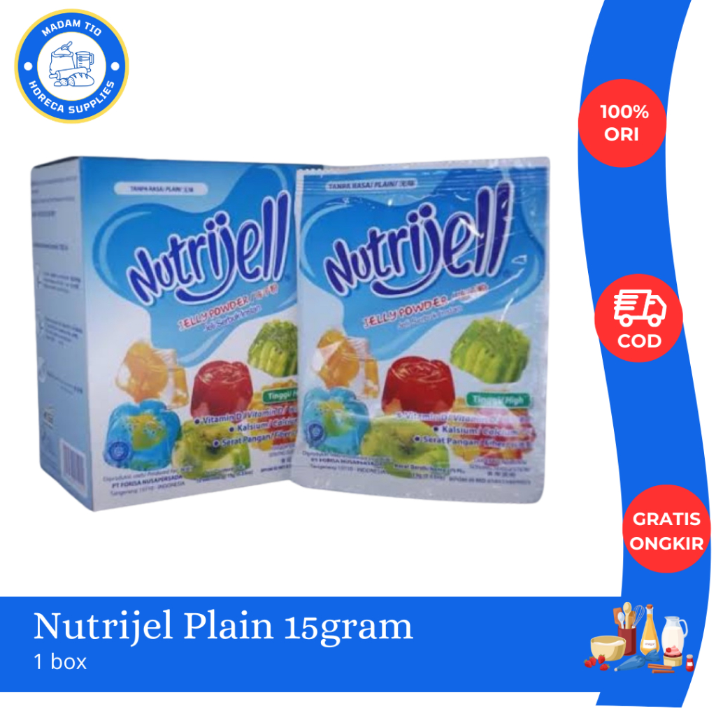 Nutrijell Plain 12X15gram 1kotak