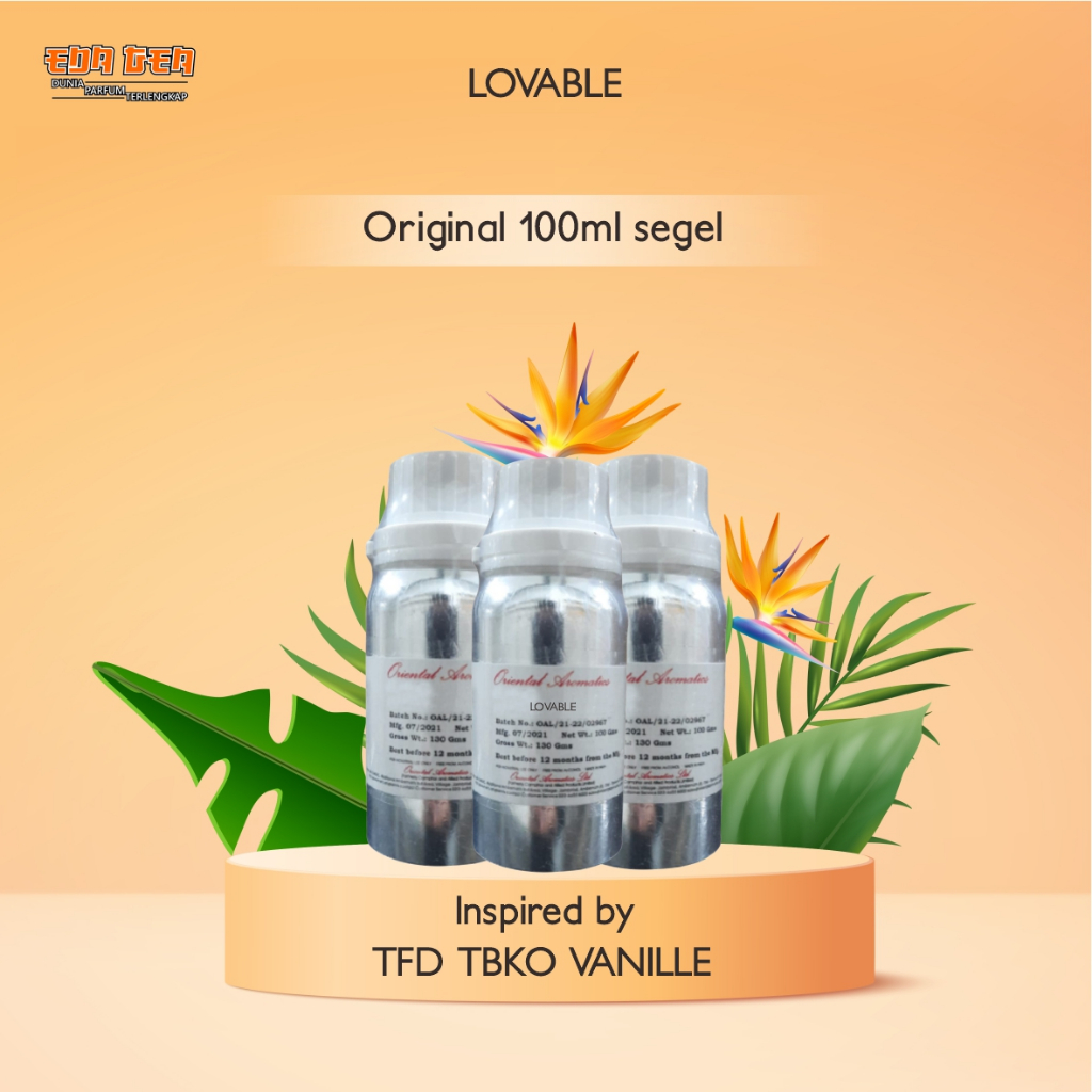 bibit parfum murni LOVABLE / TFD TBKO VANILLE ORIENTAL 100ML SEGEL