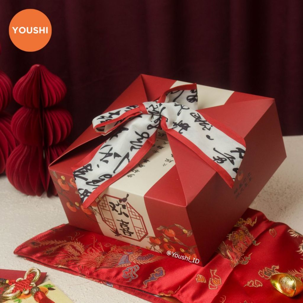 5pcs | HUANXI - Dus kue imlek box hampers lapis legit kue keranjang kue kering 20x20x9cm