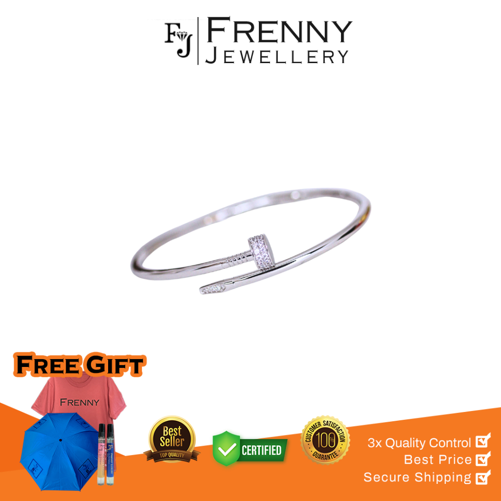 Gelang Emas White Gold Paku Mata 17K Frenny Jewellery