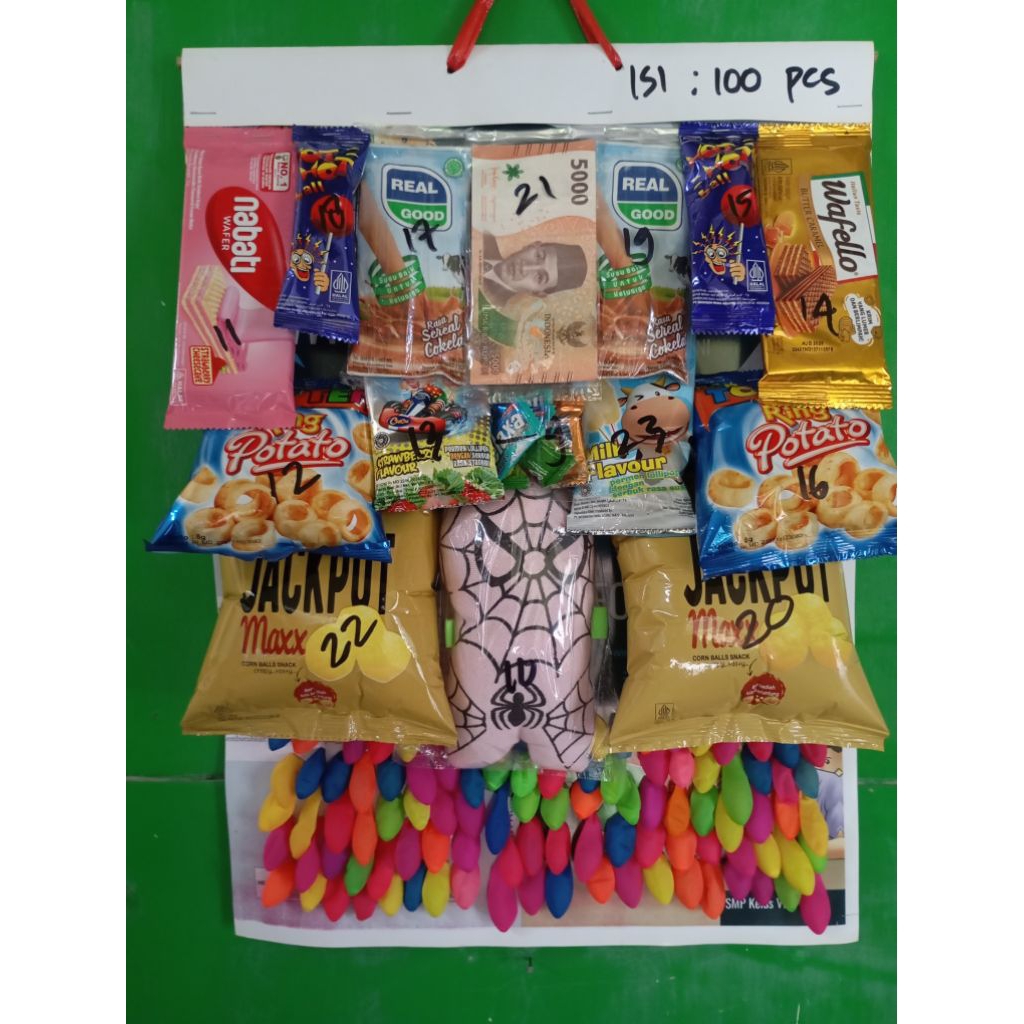 Cabutan balon berhadiah uang tunai isi 100 pcs.BN