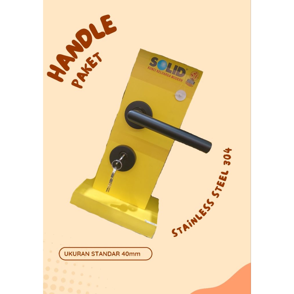 handleset pintu rumah solid 6141 gagang pintu kamar depan belakang rumah paket alat pintu rumah tang