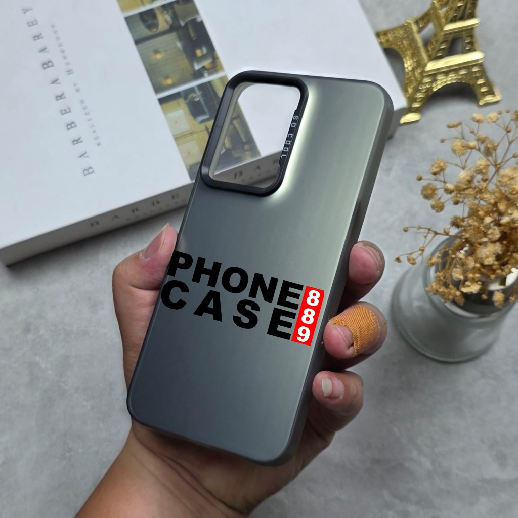 POCO M7 4G CASE IMD BLACK PLATE HOLOGRAM  CASE SOCOOL BLACK POCO M7 4G SCB