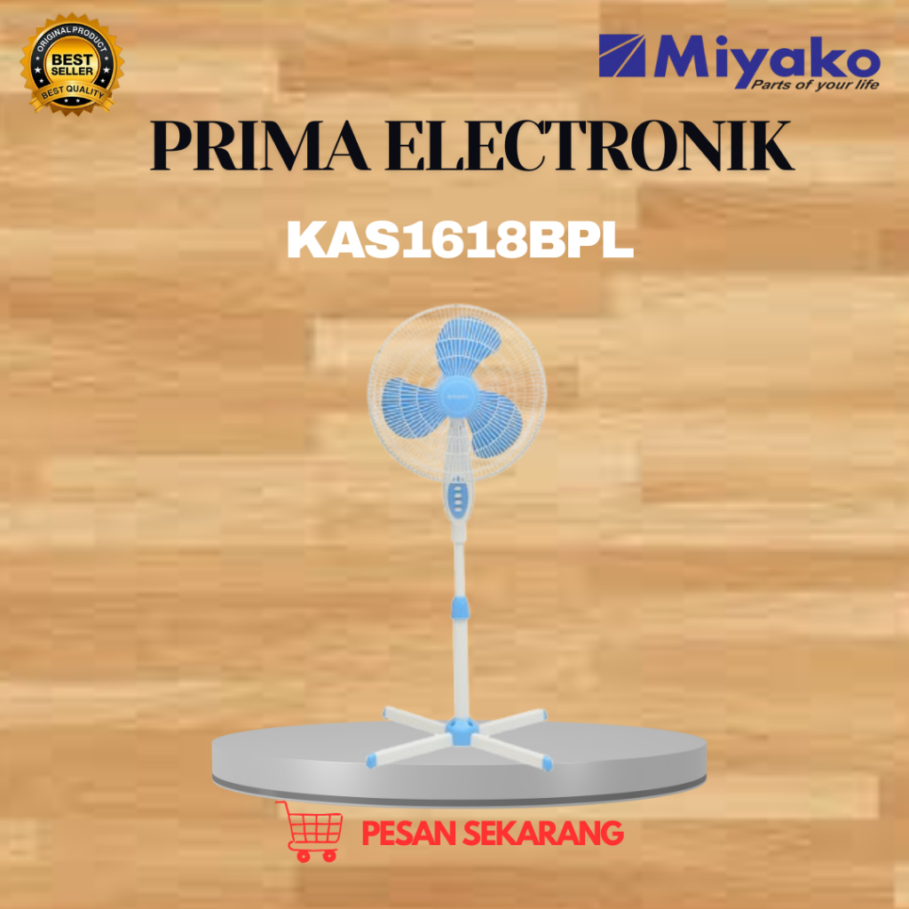 MIYAKO KIPAS ANGIN KAS 1618B PL STAND FAN/KAS1618BPL/KAS1618BPL/ORIGINAL MIYAKO/BERGARANSI RESMI