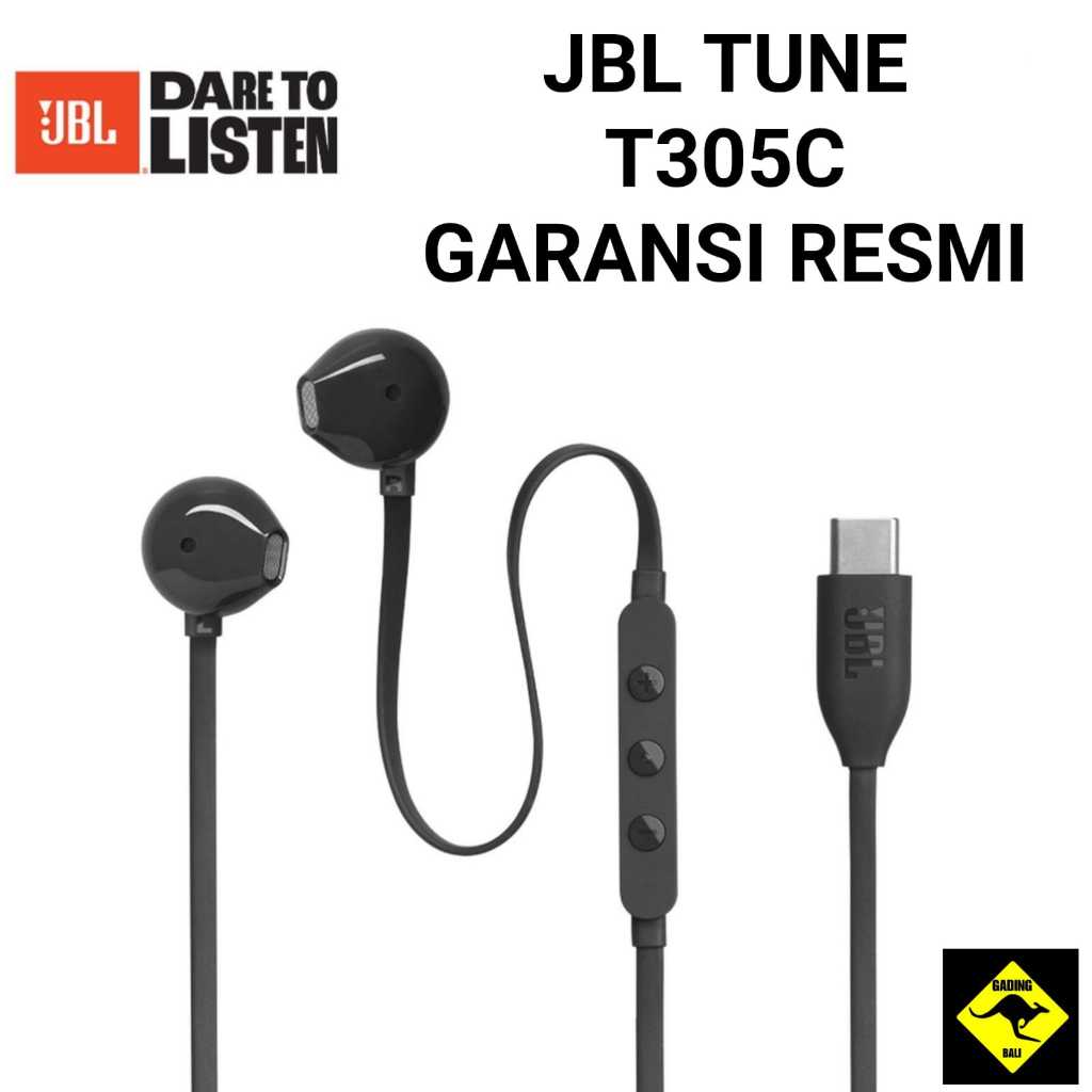 JBL Tune 305C T305C USB C Wired Hi-Res Earbud Headphones