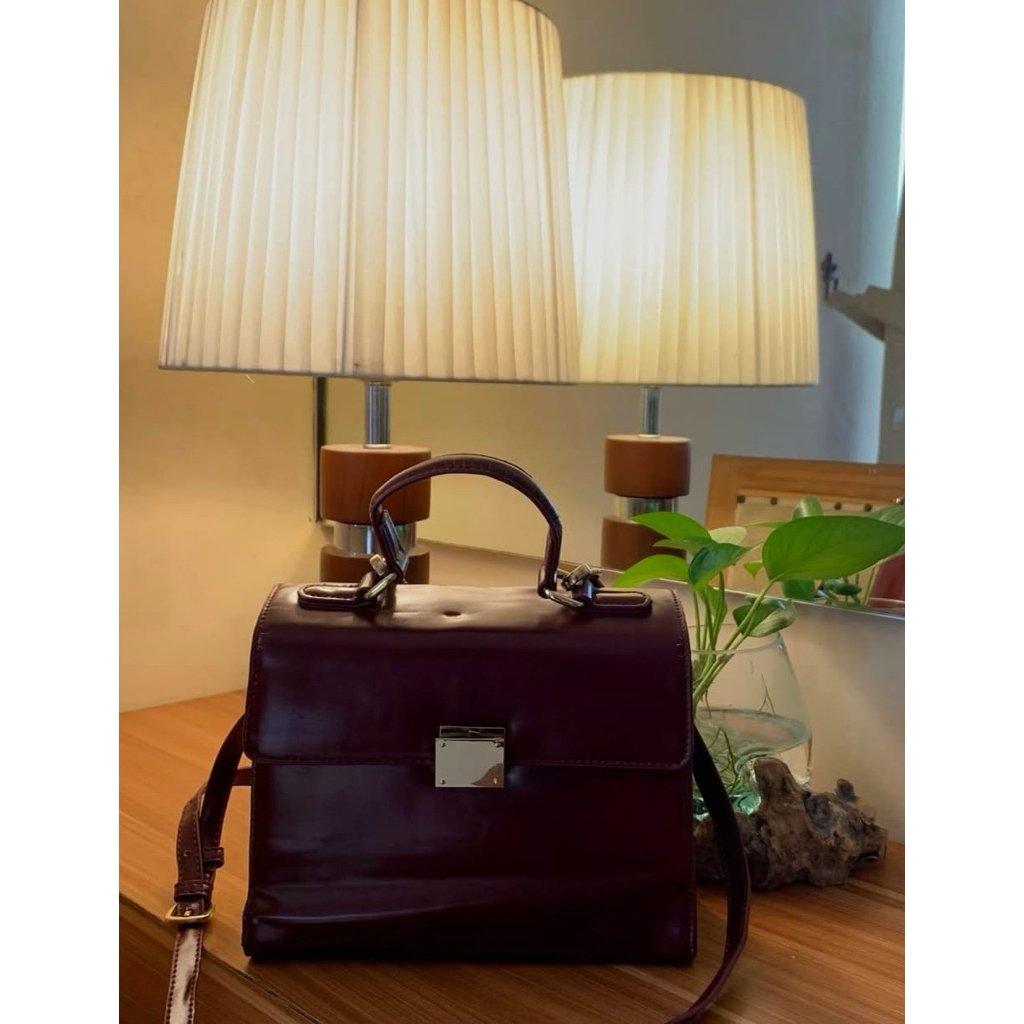 Preloved Tas Vintage Kulit Sintetis Totebag Nilon ala LC