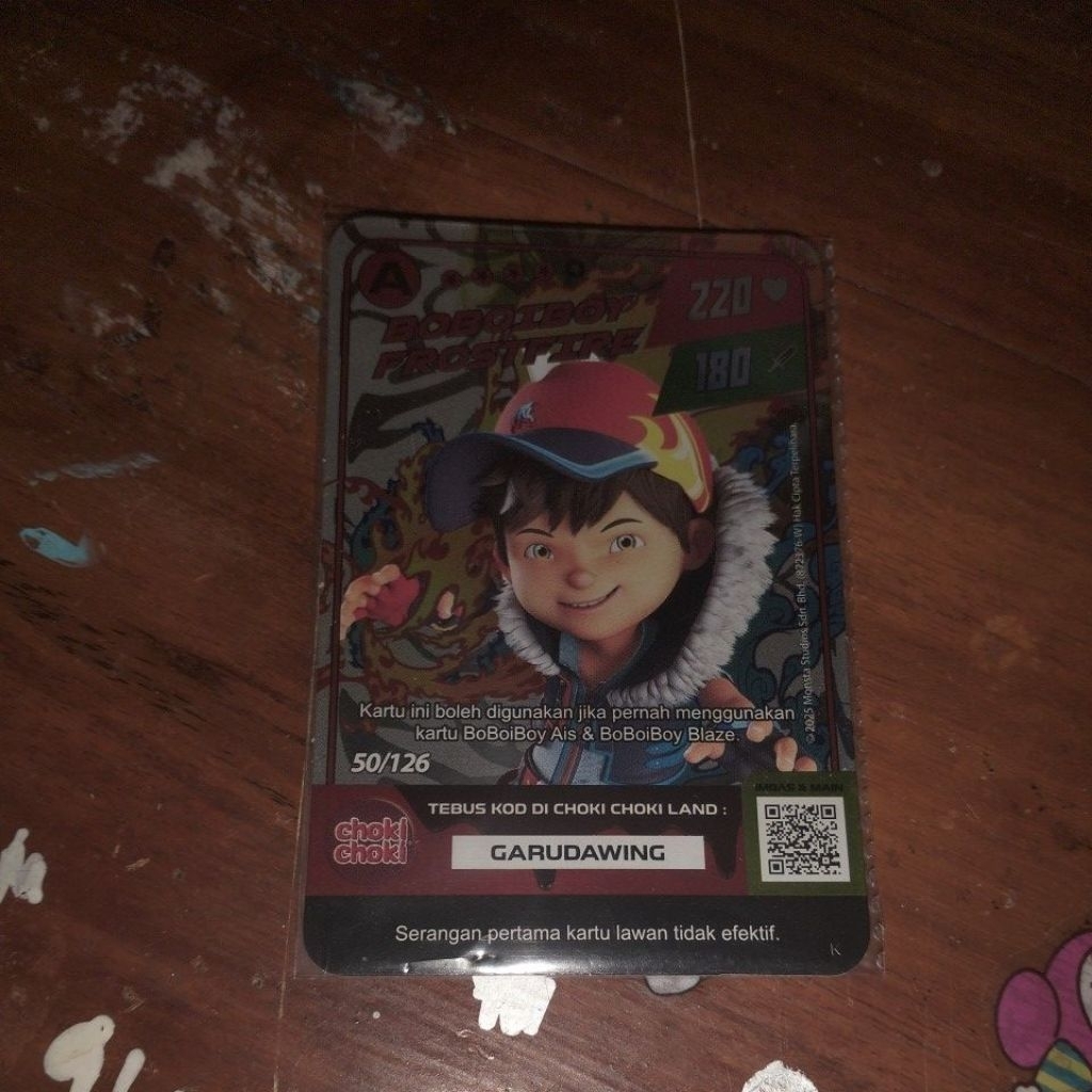 kartu Boboiboy frost fire