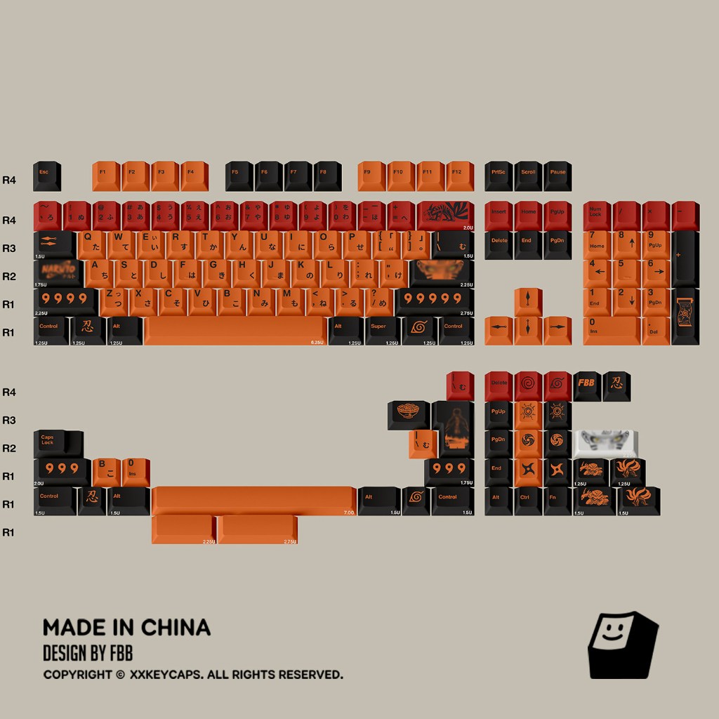Keycaps FBB Naruto Cherry Profile PBT Dye Sub
