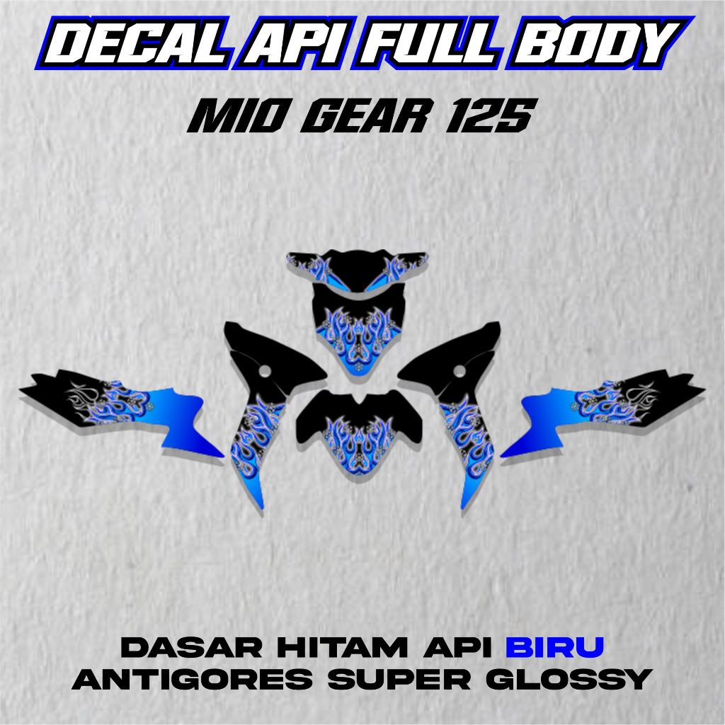 DECAL FULL BODY MIO GEAR 125 DECAL MOTOR MOTIF API ( YAMAHA MIO GEAR 125 )