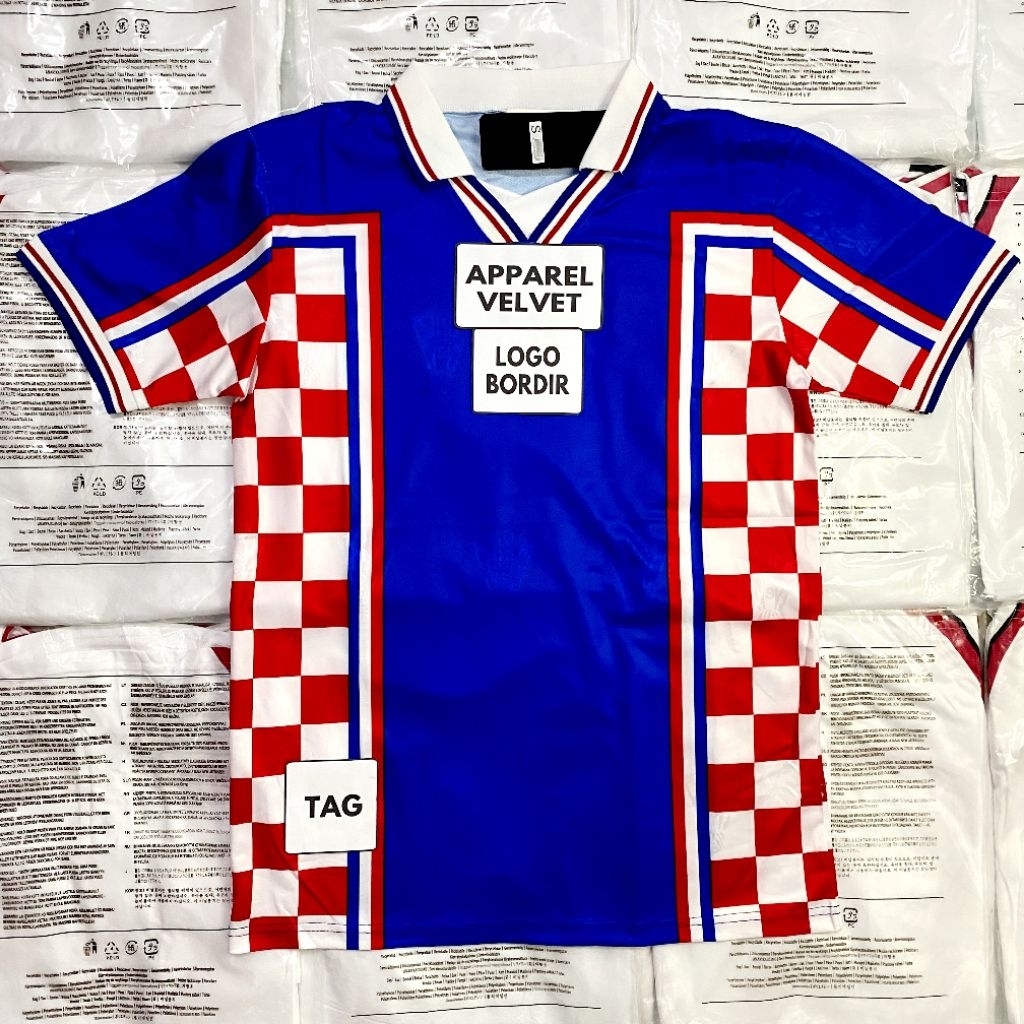 JERSEY RETRO VINTAGE KROASIA 1998 AWAY LENGAN PENDEK SPORT