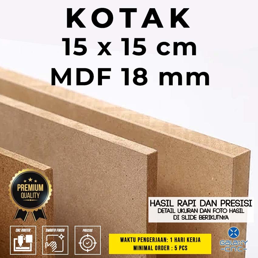 Kotak 15 x 15 cm - MDF 18 mm - Papan kayu MDF