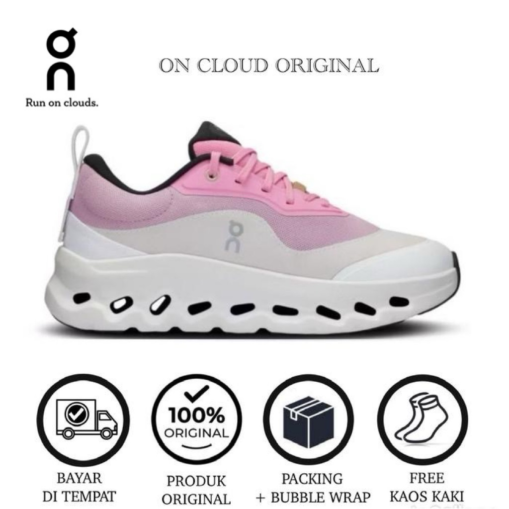 SEPATU RUNNIN WANITA ON CLOUDTILT X LOEWE 2.0 WHITE PINK(free topi oc dan kaos kaki oc)