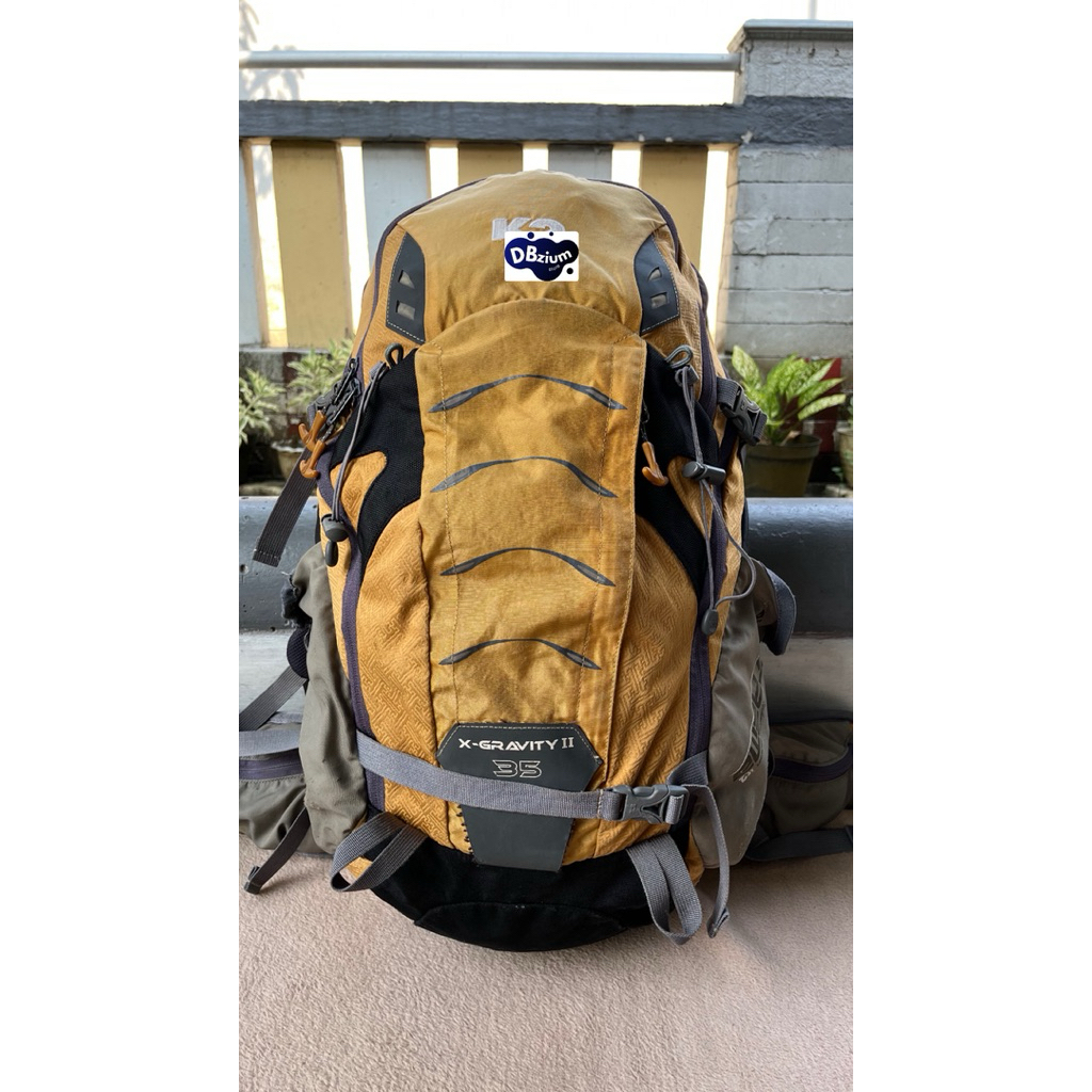 ransel tas carrier bag K2* outdoor 35 Liter pria dan wanita muat leptop untuk olahraga hiking gunung