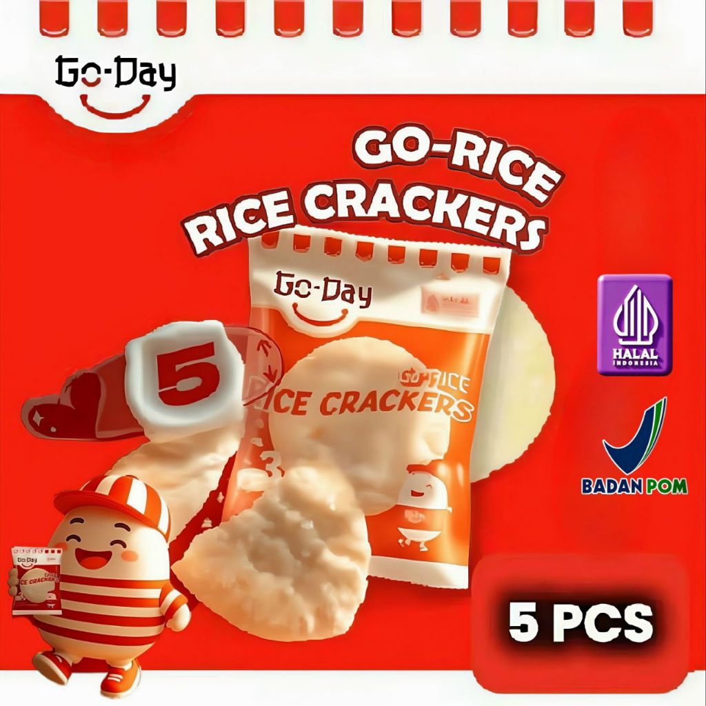 GO-DAY || Hemat 5 Pcs Rice Cracker Biskuit Beras Premium Gurih