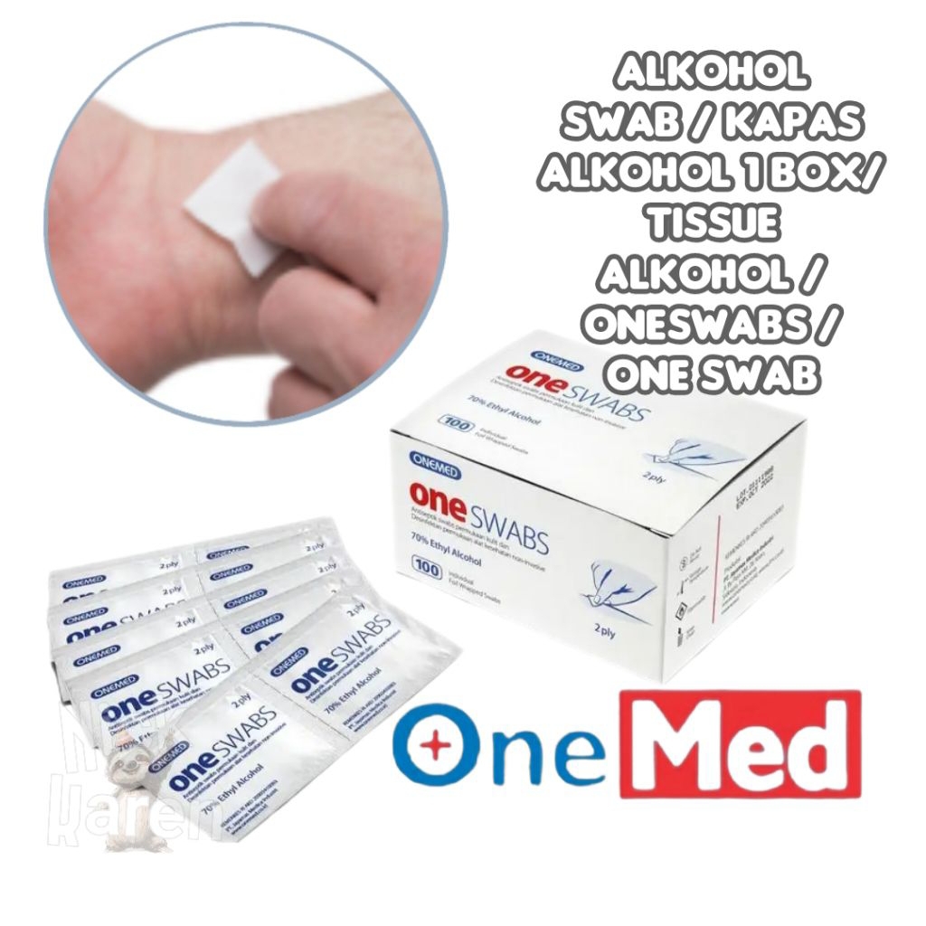 Alkohol swab / kapas alkohol 1 Box/ tissue alkohol / oneswabs / one swab