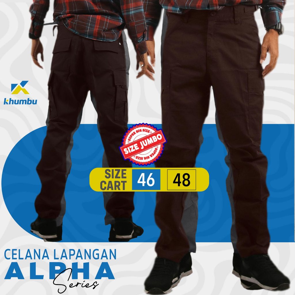 Celana Tactical PDL JUMBO BIG SIZE 46 48 Pria Warna COKLAT POLISI | Celana Lapangan Nyaman BB 150 KG
