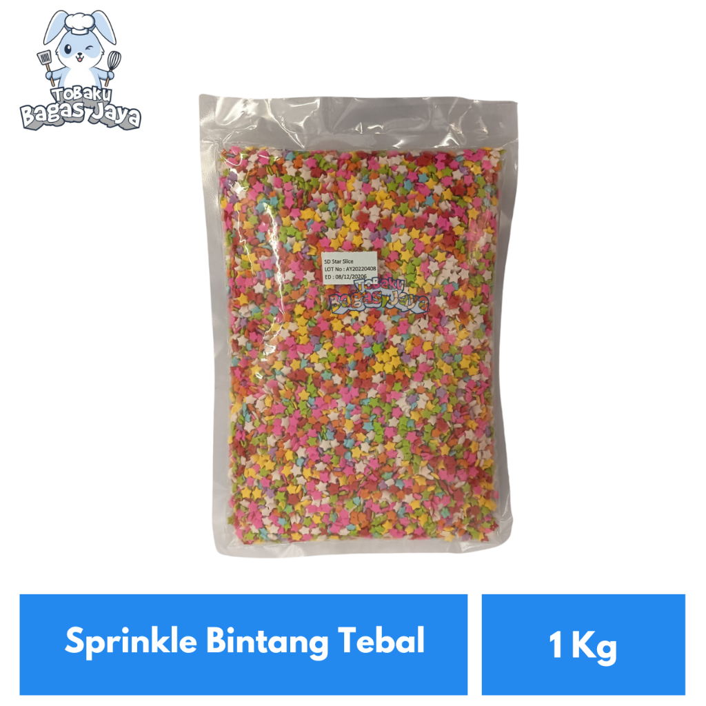 Hiasan Kue Sprinkle Bintang Tebal 1 Kg