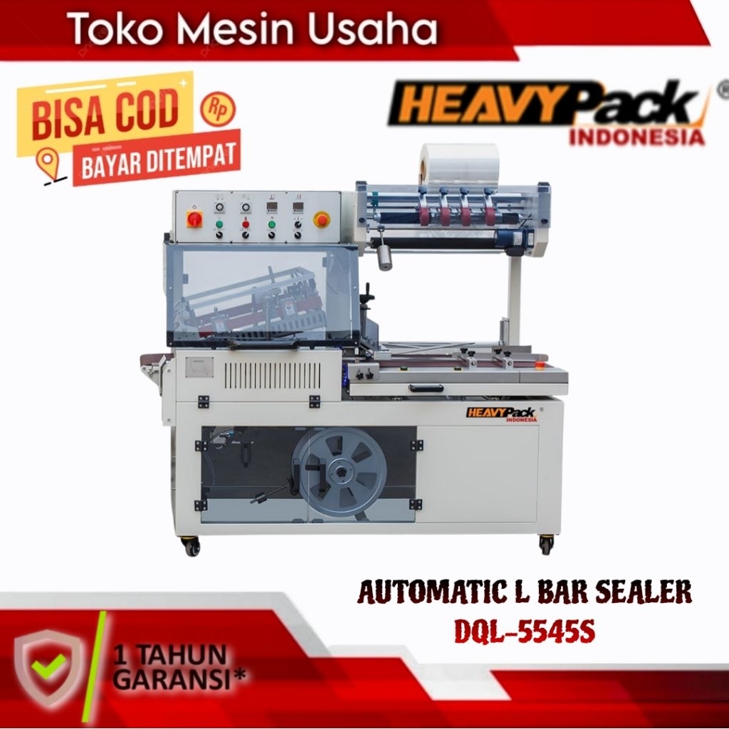 Mesin L Bar Sealer Automatic Pemotong Plastik Shrink DQL-5545S HEAVYPACK