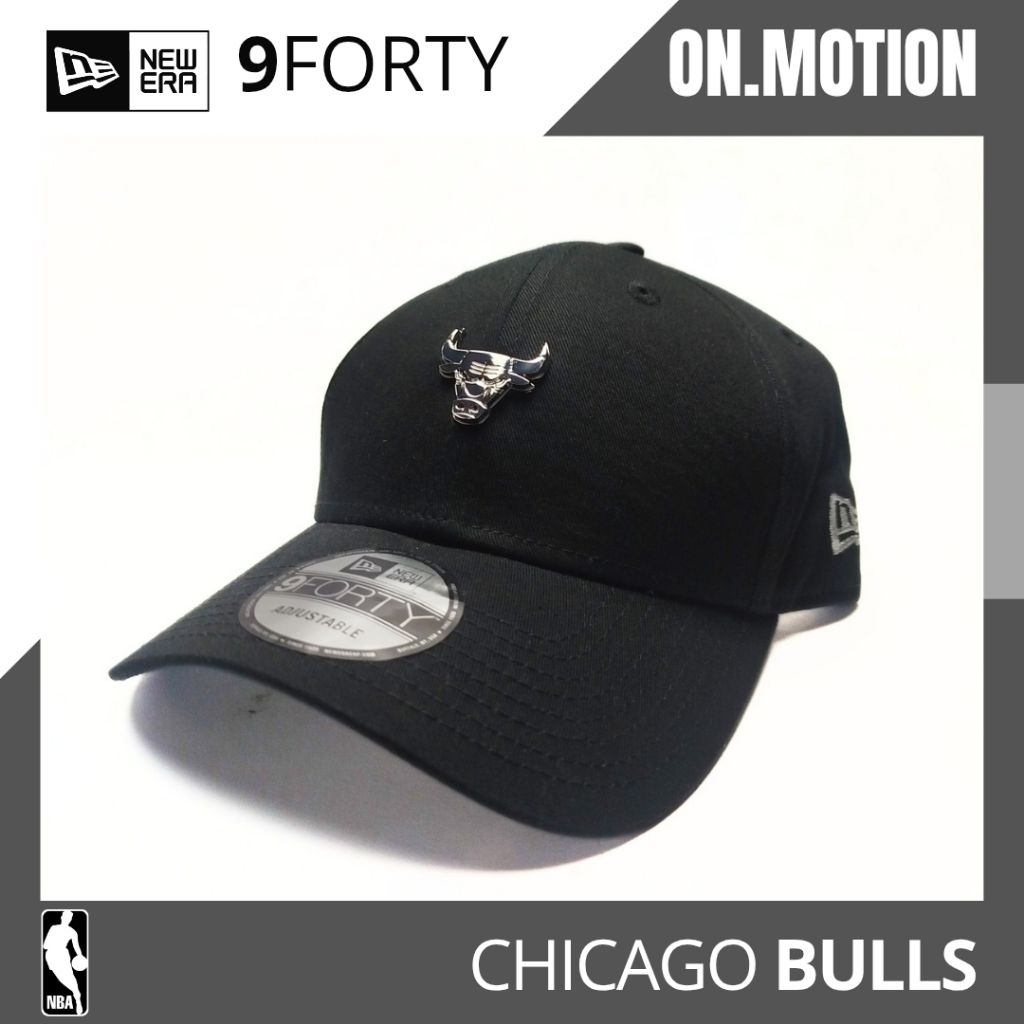 Chicago Bulls 940 Logo Metal Hitam NEW ERA Topi Baseball