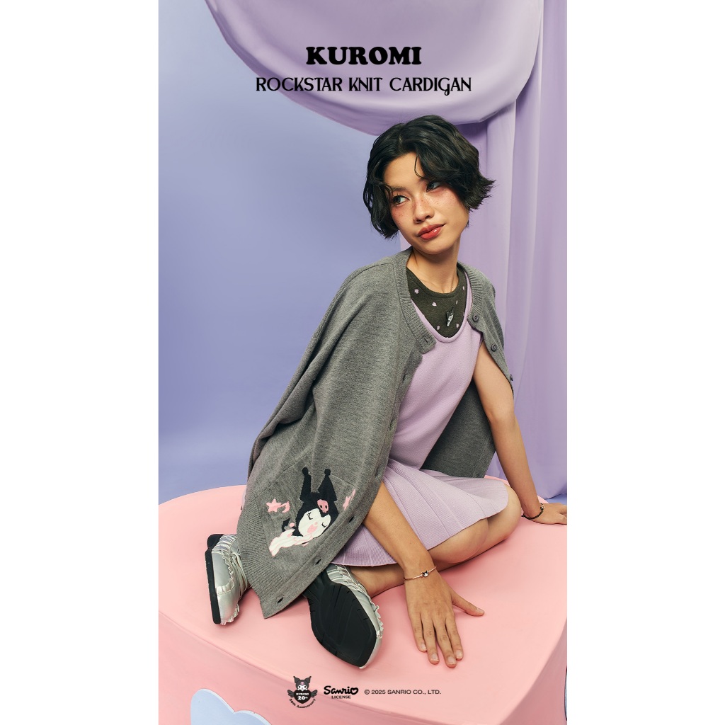 Bebeplum for Sanrio Kuromi - Kuromi Rockstar Knit Cardigan