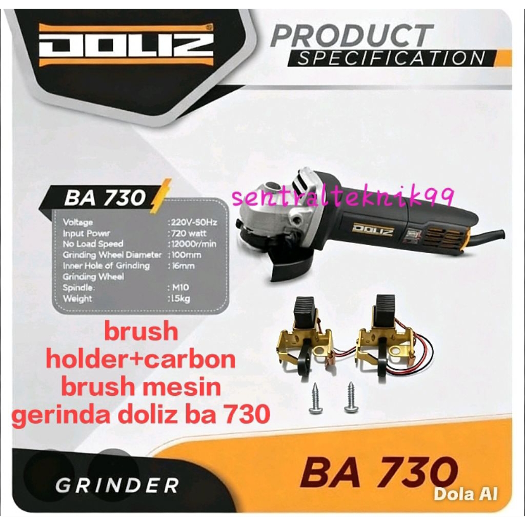 brush holder+carbon brush mesin gerinda doliz ba 730 original