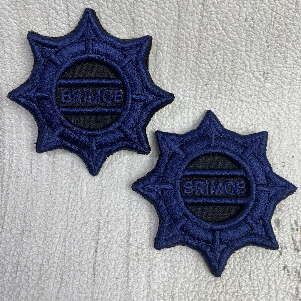 Bet Timbul RODA BRIMOB Bordir Timbul RODA GILA BRIMOB Atribut PDL Hitam Brimob Timbul 3D