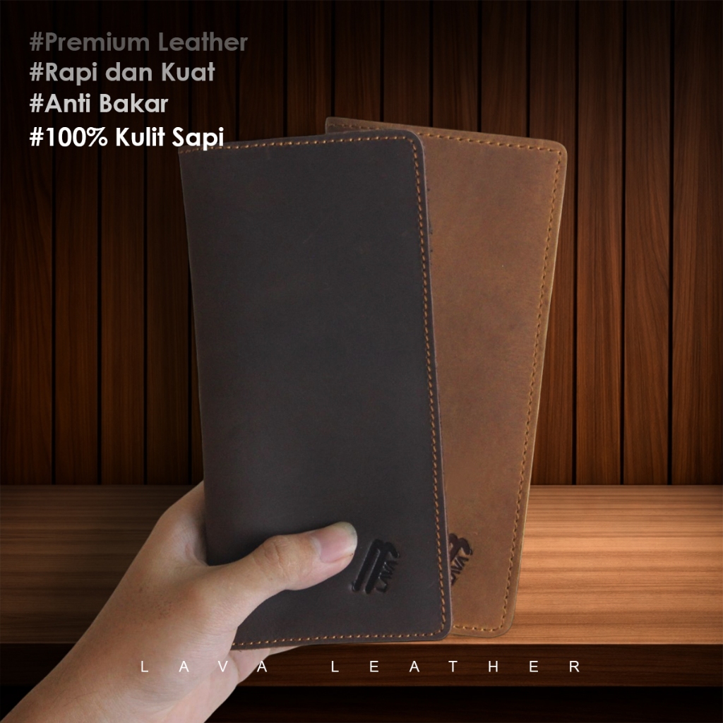 Dompet Pria Panjang Kulit Sapi Asli Lava Anjasmoro Dompet Lipat Crazy Horse Terbaru