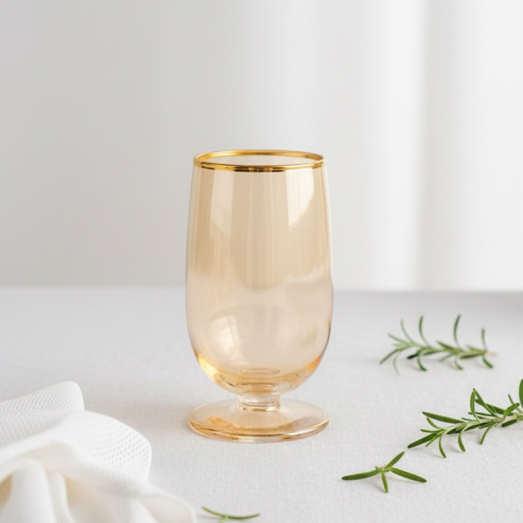 Luxury Gold Rim Glass / Gelas Minum Cantik / Gelas sirup mewah