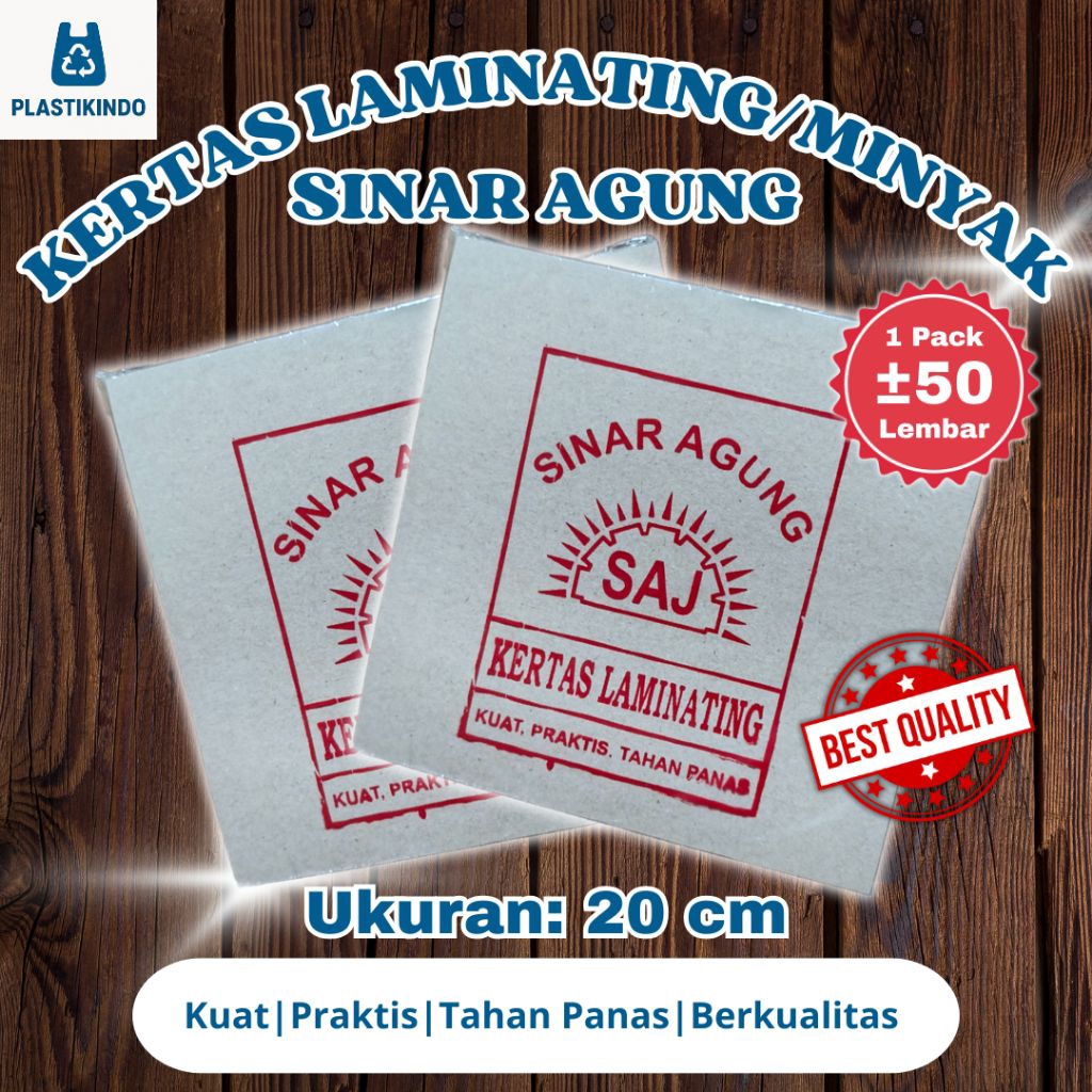 Muraahh Kertas Minyak/Laminating Merk Sinar Agung, Higenis & Tahan Panas, 1 Pack ±50 Lembar, Ukuran 