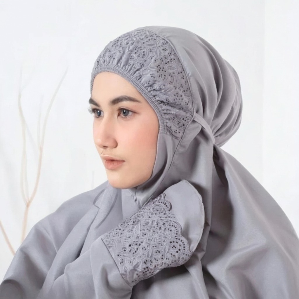 HADIANA Mukena Terusan Bordier Dewasa Khadijah Katun Premium Jumbo Original