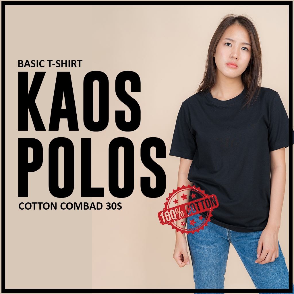 Kaos polos cotton combed 30s | HITAM
