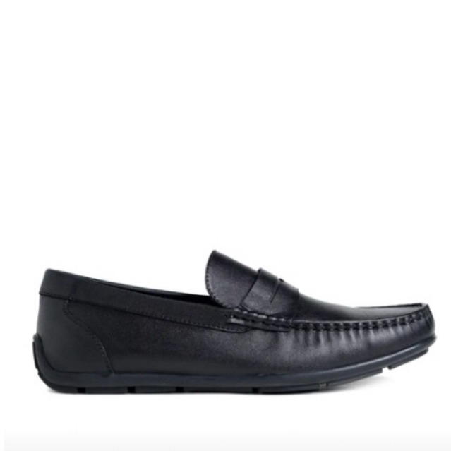 Prabu - Renjana Black Sepatu Kulit Slip on Pria Flat shoes - 43 - preloved