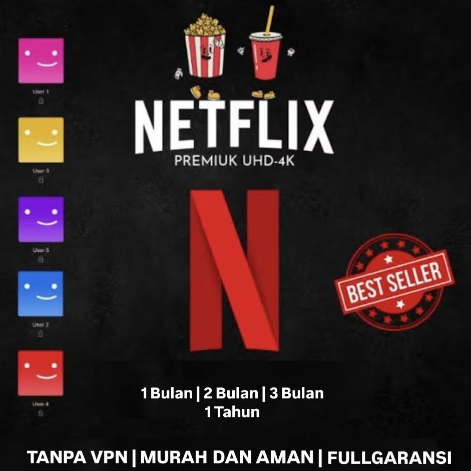 NETFLIXX 1 BULAN - 1 TAHUN PERMIUM TANPA VPN FULL UHD 4k ANTI ON HOLD PROMO FULLGARANSI PROMO