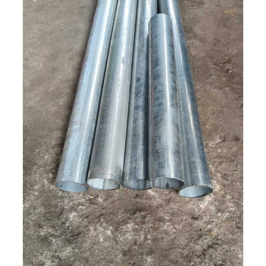 Pipa Besi Galvanis 2,5 inch Diameter Luar 73 mm Diameter Dalam 70 mm Tebal 1,5 mm Panjang 50 cm