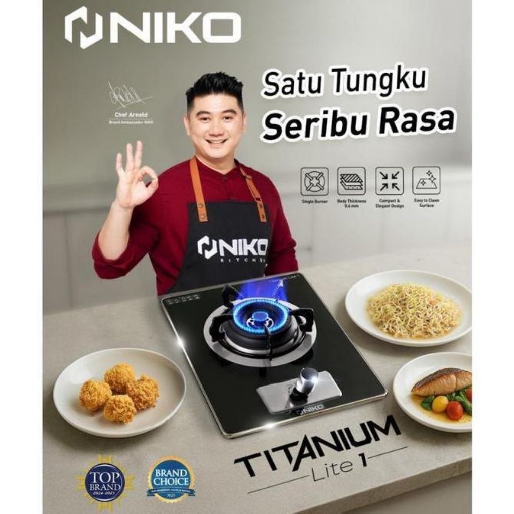 KOMPOR SINGLE BURNER STOVE NIKO TITANIUM LITE1 LITE 1 TUNGKU BERBAHAN BESI TAHAN PANAS MUDAH DIBERSI