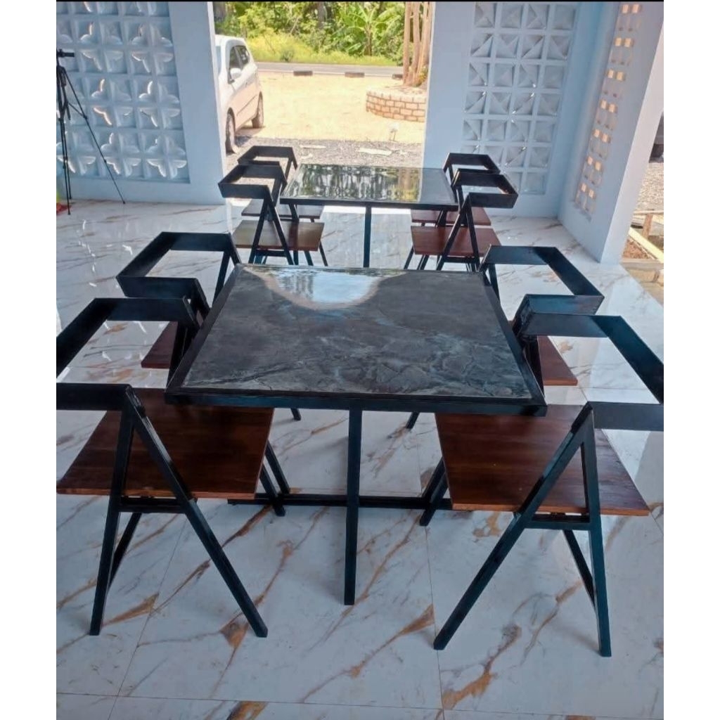 1 Set Meja dan Kursi Sandaran | Meja Kursi Sandaran Warkop | Meja Kursi 1 Set Sandaran | Kursi Meja 