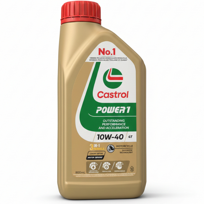Oli Castrol POWER1 4T 800ml 0.8L 10W-40 Gold Supra Jupiter Satria FU - Mutiara Motor 4