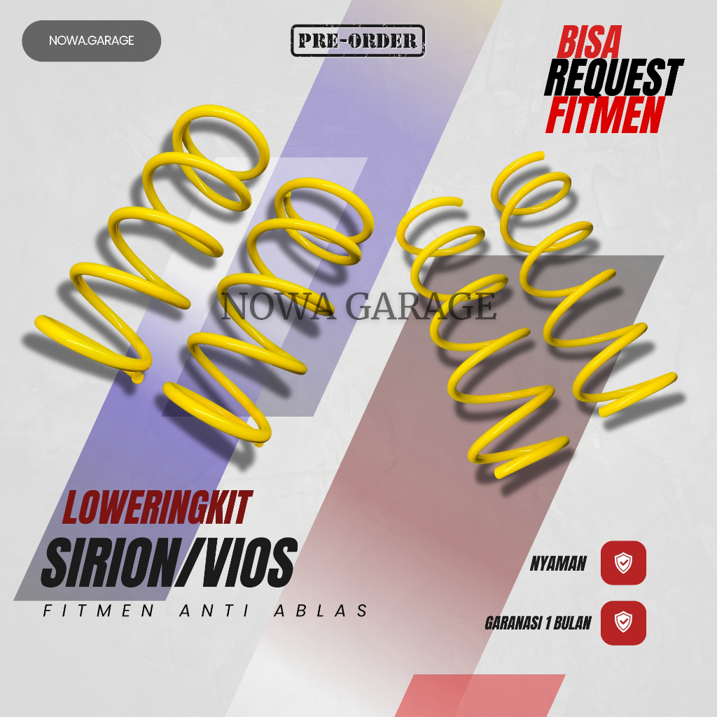 Lowering Kit Sirion/Vios PNP | Per Ceper Custom 1 Set Depan Belakang Empuk
