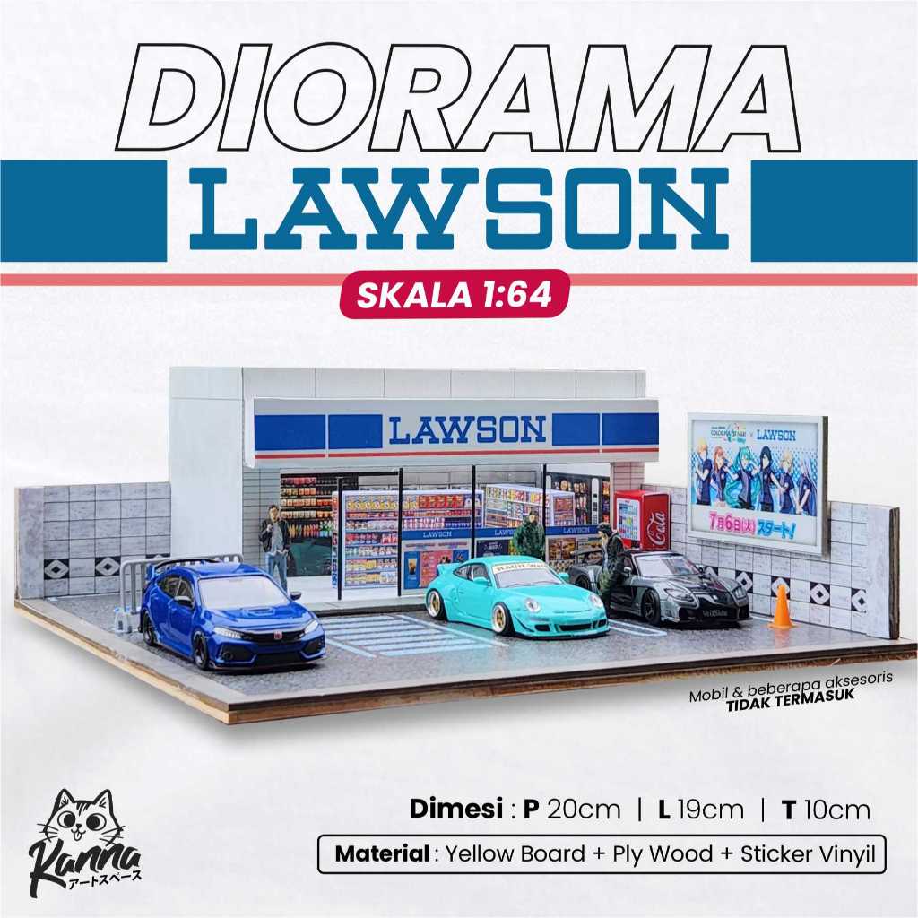 Diorama diecast hotwheels / miniscale 1:64 tema toko lawson