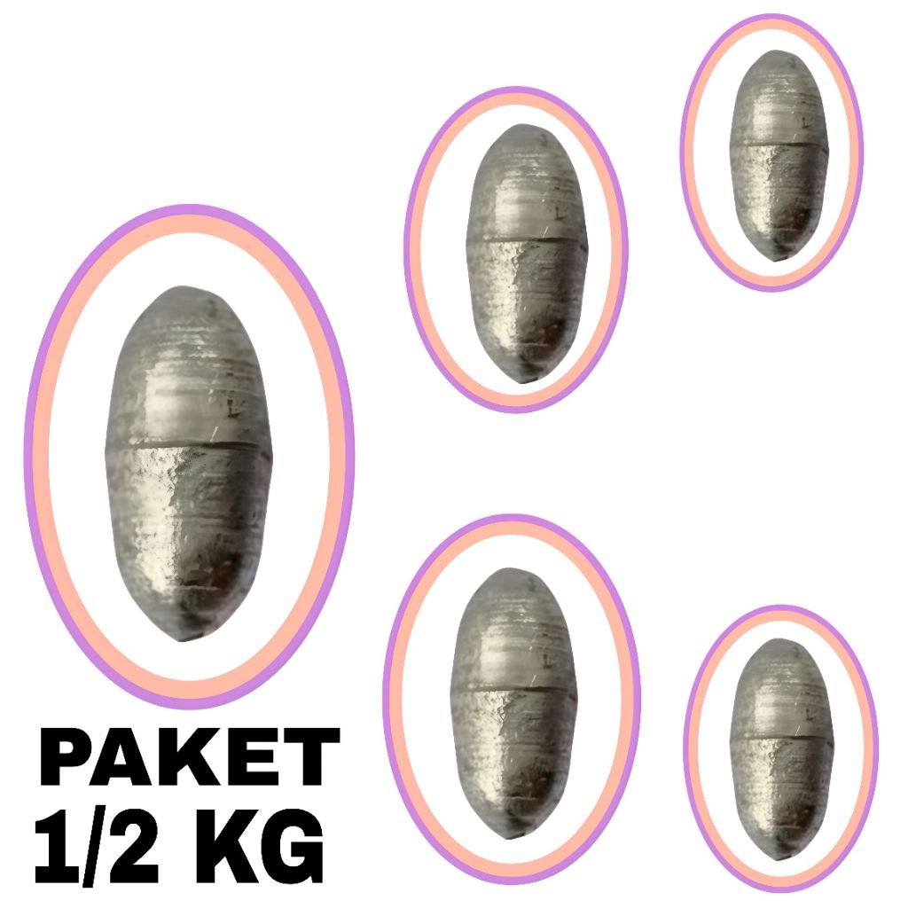 [ PAKET 1/2 KG ] Timah pancing model melinjo
