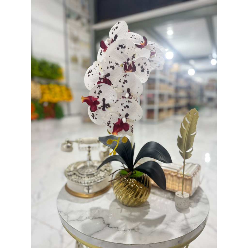 BUNGA ANGGREK CABANG 1 VAS TUISTER GOLD