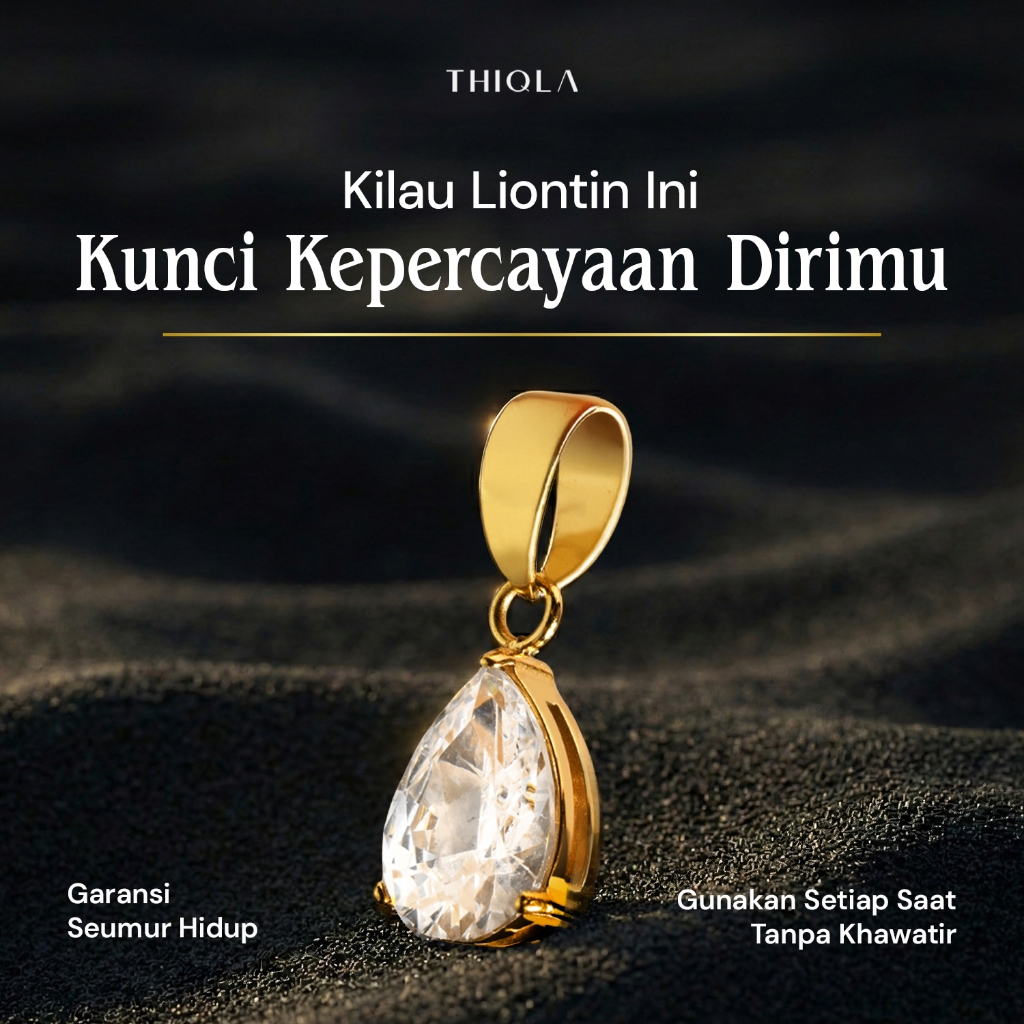 THIQLA - Liontin Kecil Simple CALISTA - Liontin Putih Mewah - Bukan Liontin Titanium Asli Khusus - L